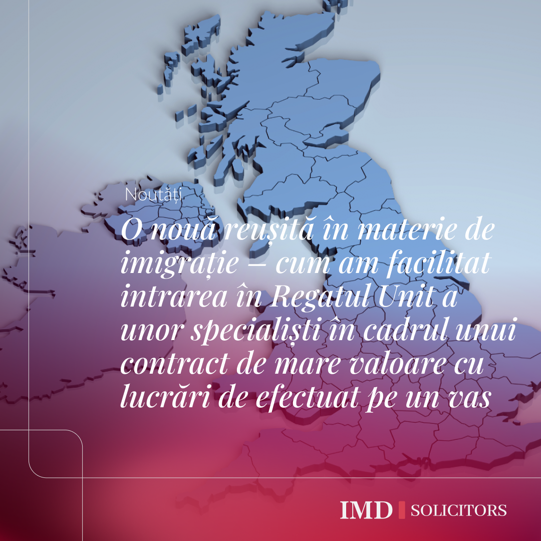 O nouă reușită în materie de imigrație – cum am facilitat intrarea în Regatul Unit a unor specialiști în cadrul unui contract de mare valoare cu lucrări de efectuat pe un vas